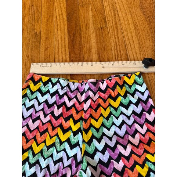 Colorful Chevron Print Girls Leggings L (10-12) Cotton/Spandex Wonder Nation - Picture 3 of 13